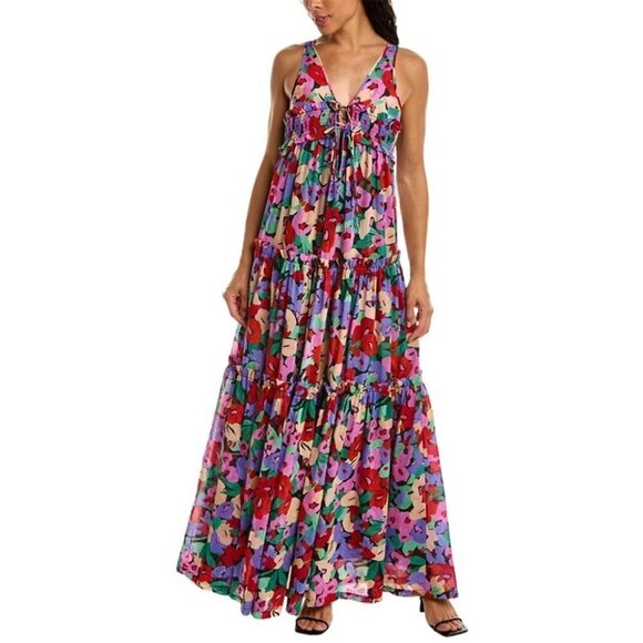 Nicholas Myla Maxi Dress in Multicolor 2 Womens Long Floral Gown - Picture 16 of 16
